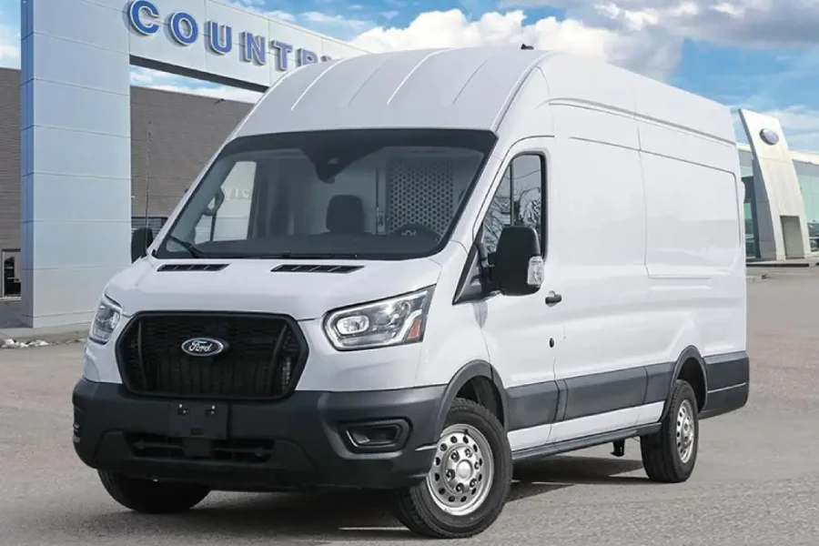 High-roof Ford Transit style cargo van for delivery and business fleet use